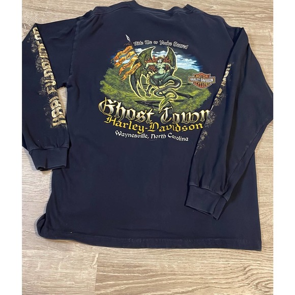 Harley-Davidson Other - Mens long sleeve vintage dragon temptress graphic shirt large